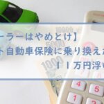 【ディーラーはやめとけ】ネット自動車保険に乗り換えたら１１万円浮いた話