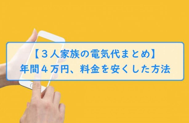 【３人家族の電気代まとめ】年間４万円、料金を安くした方法