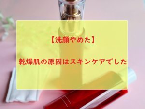 【洗顔やめた】乾燥肌の原因はスキンケアでした