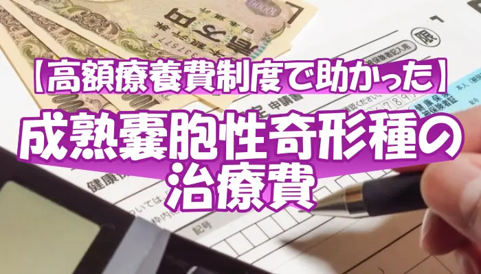 【高額療養費制度で助かった】成熟嚢胞性奇形種の治療費